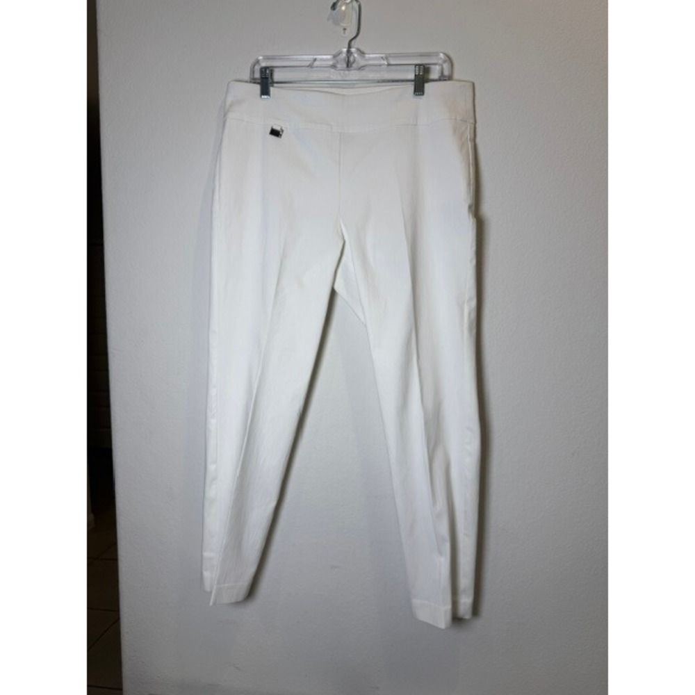 Alfani Womens White Pull On Skinny Trousers Pants Size 14S Short Stretch
